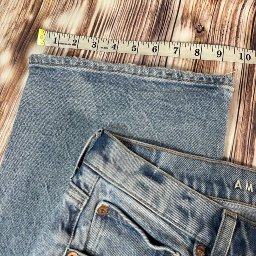 American Eagle ‘90s BOOT CUT Size 12 Blue High Rise Jeans Denim Pants 33x30.5 - Picture 8 of 13